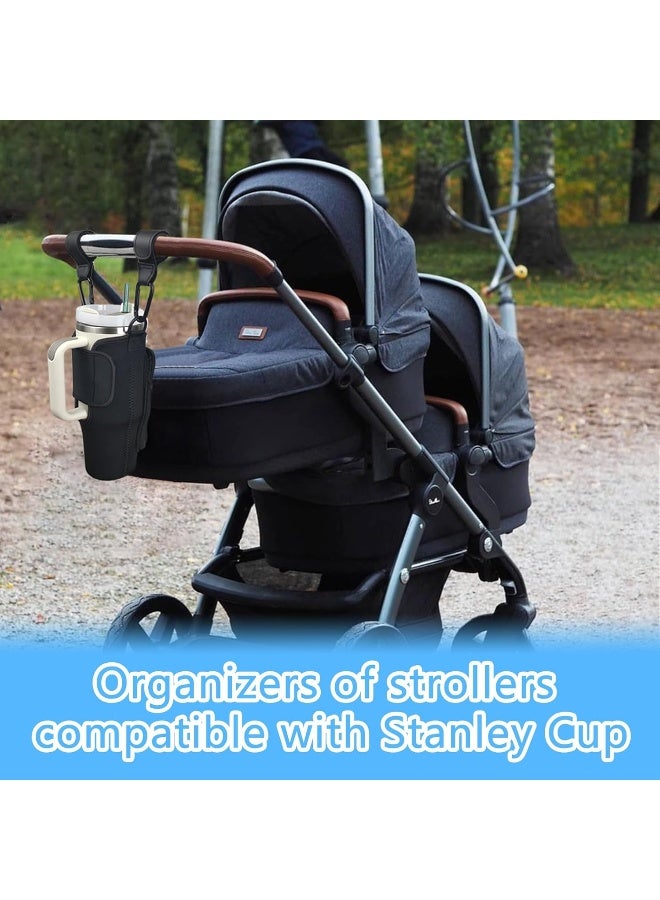 UXIETIN Stroller Cup Holder Compatible with Stanley, Stroller Cup Holder with Adjustable Strap and Pouch Taking Everywhere, Accessories for 30/40oz Stanley Cup - Image 3